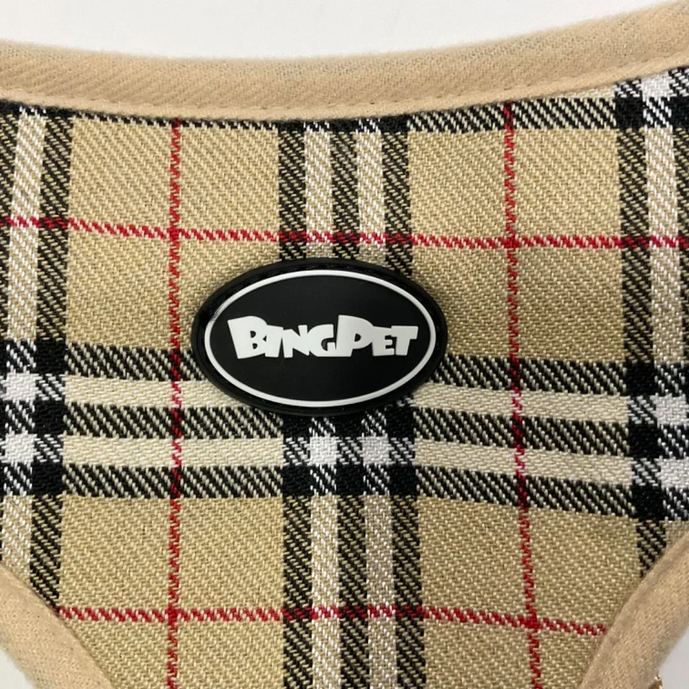 BingPet Plaid Dog or Cat Harness & Leash Set Size XL